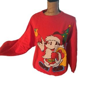 Super Soft Extra thick fleece lined L Mickey Holiday Sweatshirt Mickey & Co